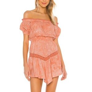 Aja Dress in Coral Pink Tie Dye